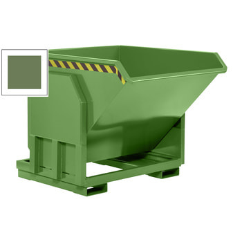 Muldenkippbehälter - 300 l Volumen - Traglast 1.500 kg - Abrollsystem - resedagrün RAL 6011 Resedagrün