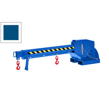 Kranarm für Gabelstapler - Traglast 650 - 3.000 kg - Länge 2.260 - 3.760 mm - höhenverstellbar - enzianblau RAL 5010 Enzianblau