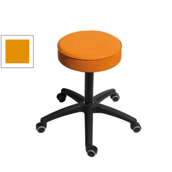Drehhocker - Sitzhöhe 480 - 670 mm - Kunstleder maisgelb - Kunststoff Fußkreuz mit Gleitern Maisgelb
