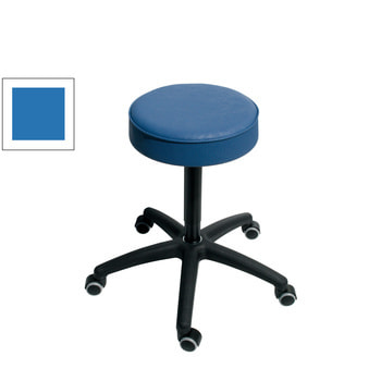 Drehhocker - Sitzhöhe 480 - 670 mm - Kunstleder skyblau - Kunststoff Fußkreuz mit Gleitern Skyblau
