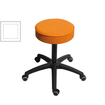 Drehhocker - Sitzhöhe 480 - 670 mm - Kunstleder weiß - Kunststoff Fußkreuz mit Gleitern Weiß