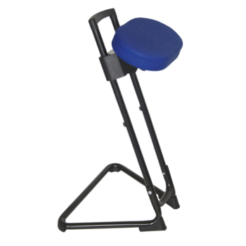 Ergonomische Stehhilfe - höhenverstellbar 60 bis 85 cm - Sitz Kunstleder, atollblau - Gestell schwarz Schwarz | Atollblau | Kunstleder
