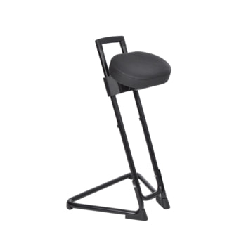 Ergonomische Stehhilfe - höhenverstellbar 60 bis 85 cm - Sitz Kunstleder, schwarz - Gestell schwarz Schwarz | Schwarz | Kunstleder