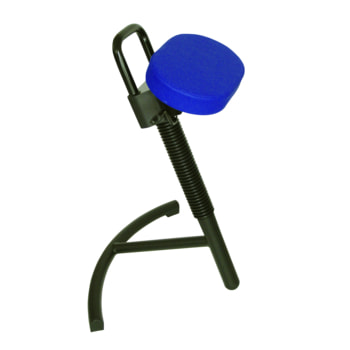 Stehhilfe mit Gasdruckfeder - höhenverstellbar 645 bis 825 mm - Sitz Kunstleder, Atollblau - Gestell schwarz Atollblau | Kunstleder