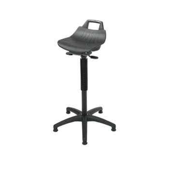 Hocker, Stehhilfe - Sitzhöhe 610-860 mm - Hartplastik schwarz - Kunststoff Fußkreuz mit Gleitern PP Hartplastik