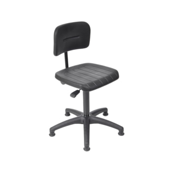 Arbeitsstuhl - Bürostuhl - Sitzhöhe 440 - 630 mm - PU, schwarz - Rückenlehne klein - Kunststofffußkreuz mit Gleitern Gleiter