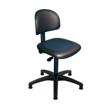Arbeitsstuhl - Bürostuhl - Sitzhöhe 450 - 640 mm - Kunstleder, schwarz - Rückenlehne klein - Kunststoff-Fußkreuz mit Gleitern Gleiter