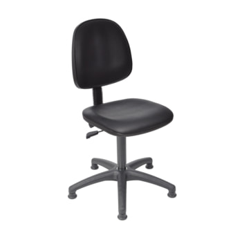 Arbeitsstuhl - Bürostuhl - Sitzhöhe 450 - 640 mm - Kunstleder, schwarz - Rückenlehne groß - Kunststoff-Fußkreuz mit Gleitern Gleiter