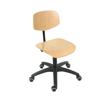 Arbeitsstuhl - Bürostuhl - Sitzhöhe 450 - 640 mm - Buche - Fußkreuz mit Rollen Rollen