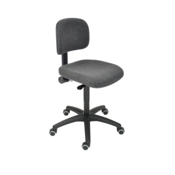 Arbeitsstuhl - Bürostuhl - Sitzhöhe 470 - 660 mm - Polster, anthrazit - Rückenlehne klein - Kunststofffußkreuz mit Rollen Rollen