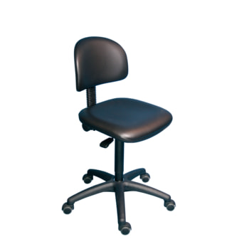 Arbeitsstuhl - Bürostuhl - Sitzhöhe 480 - 670 mm - Kunstleder, schwarz - Rückenlehne klein - Kunststoff-Fußkreuz mit Rollen Rollen