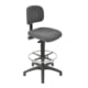Arbeitsstuhl mit Fußring - Bürostuhl - Sitzhöhe 570 - 830 mm - Polster anthrazit - Rückenlehne klein - Gleiter