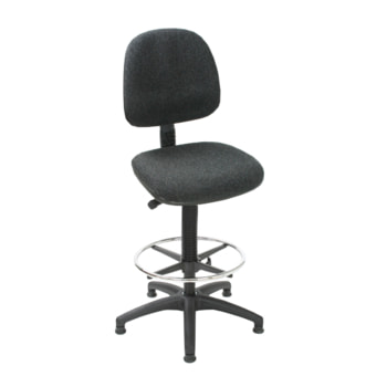 Arbeitsstuhl mit Fußring - Bürostuhl - Sitzhöhe 570 - 830 mm - Polster anthrazit - Rückenlehne groß - Gleiter Polster, anthrazit