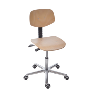 Bürostuhl - Asynchronmechanik - Sitzhöhe 450-630 mm - Buche - Rückenlehne klein - Aluminium Fußkreuz mit Gleitern Gleiter