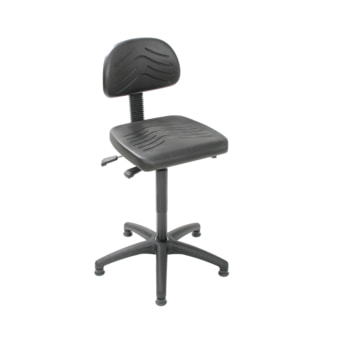 Bürostuhl - Asynchronmechanik - Sitzhöhe 435-625 mm - PU, schwarz - Rückenlehne klein - Kunststoff Fußkreuz mit Gleitern PU, schwarz