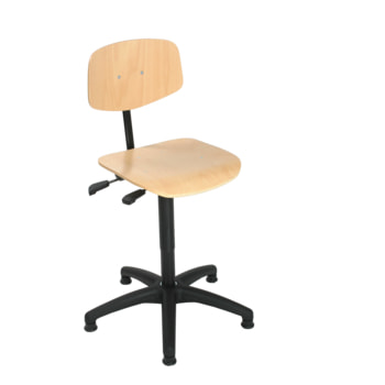 Bürostuhl - Asynchronmechanik - Sitzhöhe 415-605 mm - Buche - Rückenlehne klein - Kunststoff Fußkreuz mit Gleitern Gleiter