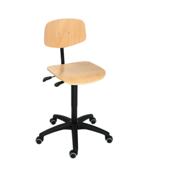 Bürostuhl - Asynchronmechanik - Sitzhöhe 445-635 mm - Buche - Rückenlehne klein - Kunststoff Fußkreuz mit Rollen Rollen
