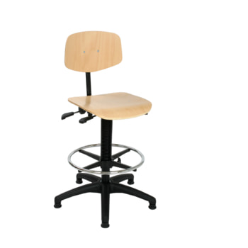 Bürostuhl - Asynchronmechanik - Sitzhöhe 495-680 mm - Buche - Rückenlehne klein - Kunststoff Fußkreuz mit Gleitern - mit Fußring Kunststoff