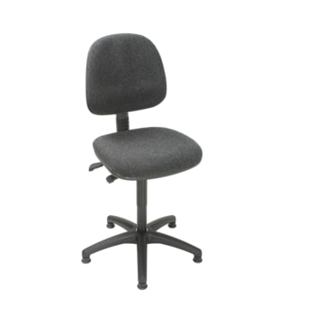 Bürostuhl - Asynchronmechanik - Sitzhöhe 445-635 mm - Polster, anthrazit - Rückenlehne groß - Kunststoff Fußkreuz mit Gleitern Polster, anthrazit