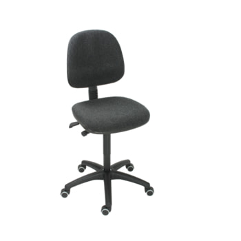 Bürostuhl - Asynchronmechanik - Sitzhöhe 480-670 mm - Polster, anthrazit - Rückenlehne groß - Kunststoff Fußkreuz mit Rollen Polster, anthrazit