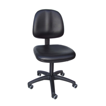 Bürostuhl - Asynchronmechanik - Sitzhöhe 480-670 mm - Kunstleder, schwarz - Rückenlehne groß - Kunststoff Fußkreuz mit Rollen Kunstleder, schwarz