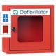 Beispielabbildung des Defibrillatorenschrankes in Feuerrot (RAL 3000)