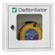 Beispielabbildung des Defibrillatorenschrankes in Lichtgrau (RAL 7035) (Lieferung ohne Defibrillator)