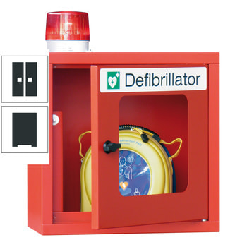 Defibrillatorenschrank mit akustischem und optischem Alarm - 490x400x220 mm (HxBxT) - Sichtfenster - anthrazitgrau RAL 7016 Anthrazitgrau | RAL 7016 Anthrazitgrau