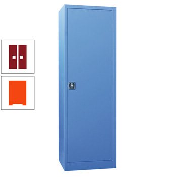 Flügeltürenschrank - Vollblechtür - 1.950x640x400 mm (HxBxT) - 4 Einlegeböden gepulvert - Zylinderschloss - reinorange/rubinrot RAL 3003 Rubinrot | RAL 2004 Reinorange