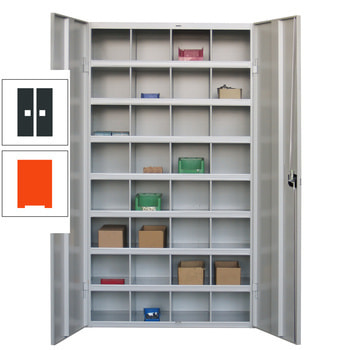 Fächerschrank - Sortierstation - Büroschrank - 32 Fächer - 1.800 x 1.000 x 530 mm (HxBxT) - Materialschrank - reinorange/anthrazitgrau RAL 7016 Anthrazitgrau | RAL 2004 Reinorange