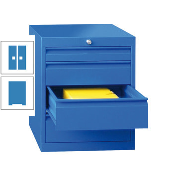 Werkzeug-Schubladenschrank - 600x500x600 mm (HxBxT) - 1 Schubladenreihe - 5x100 mm - Tragkraft 50 kg - lichtblau RAL 5012 Lichtblau | RAL 5012 Lichtblau