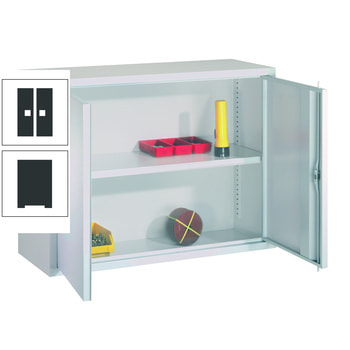 Stahl-Hängeschrank - 2 Vollblechtüren - 600x800x300 mm (HxBxT) - anthrazitgrau RAL 7016 Anthrazitgrau | RAL 7016 Anthrazitgrau