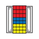 Ausgestattet mit 32 x Sichtlagerkasten, 12 x Gr. 3 rot, 8 x Gr. 3z blau, 12 x Gr. 3z gelb