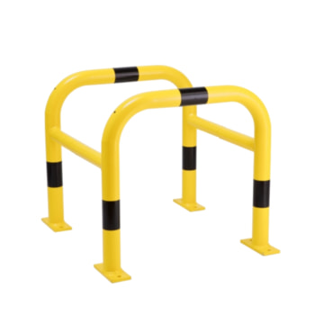 Säulen Rammschutz - Höhe 600 mm - quadratisch - Breite / Tiefe 520 mm - kunststoffbeschichtet - gelb / schwarz 520 mm