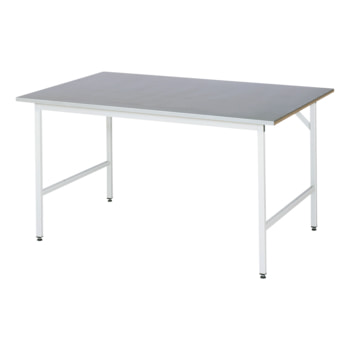 Arbeitstisch, Werktisch, Stahl Arbeitsplatte, Tragkraft 300 kg, höhenverstellbar, 850 x 1.500 x 1.000 mm (HxBxT), lichtgrau, Multifunktionstisch 1500 mm | Stahlblech | 1000 mm