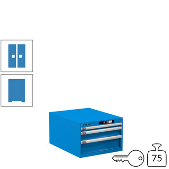 Lista Schubladenschrank - 14.437.010 - 383x564x725 mm (HxBxT) - 3 Schubladen - 75 kg - Key Lock - lichtblau (RAL 5012) RAL 5012 Lichtblau | RAL 5012 Lichtblau | Key Lock