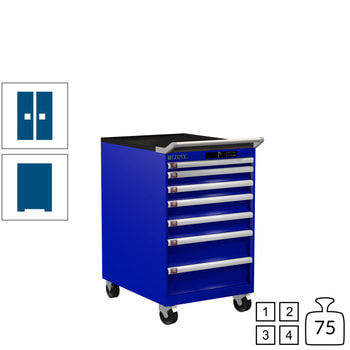 Lista Schubladenschrank - 78.159.090 - 990 x 564 x 725 mm (HxBxT) - 7 Schubladen - 75 kg - Code Lock - enzianblau (RAL 5010) RAL 5010 Enzianblau | RAL 5010 Enzianblau | Code Lock