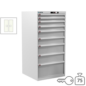 Lista Schubladenschrank - 78.309.110 - 1.450x717x725 mm (HxBxT) - 9 Schubladen - 75 kg - Key Lock - reinweiß (RAL 9010)