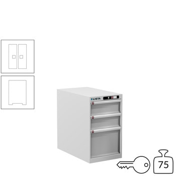 Lista Schubladenschrank - 78.447.110 - 700x411x725 mm (HxBxT) - 3 Schubladen - 75 kg - Key Lock - reinweiß (RAL 9010) RAL 9010 Reinweiß | RAL 9010 Reinweiß | Key Lock