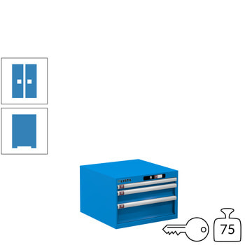 Lista Schubladenschrank - 78.469.010 - 383x564x572 mm (HxBxT) - 3 Schubladen - 75 kg - Key Lock - lichtblau (RAL 5012) RAL 5012 Lichtblau | RAL 5012 Lichtblau | Key Lock