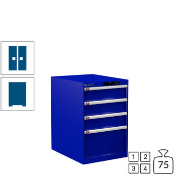 Lista Schubladenschrank - 78.526.090 - 850x564x725 mm (HxBxT) - 4 Schubladen - 75 kg - Code Lock - enzianblau (RAL 5010) RAL 5010 Enzianblau | RAL 5010 Enzianblau | Code Lock