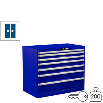 Lista Schubladenschrank - 78.752.090 - 850x1.023x572 mm (HxBxT) - 7 Schubladen - 200 kg - Key Lock - enzianblau (RAL 5010) 200 kg | RAL 5010 Enzianblau | RAL 5010 Enzianblau | Key Lock