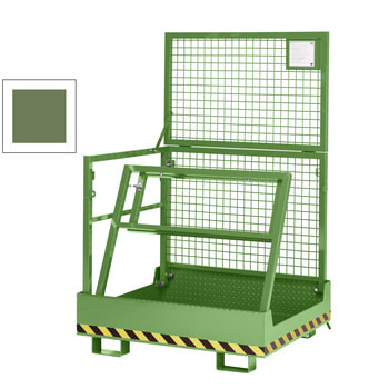 Faltbare Arbeitsbühne für Stapler und Frontlader - Montagebühne - Staplerkorb - Traglast 300 kg - 1.910 x 1.200 x 1.080 mm (HxBxT) - resedagrün