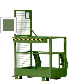 Arbeitsbühne - Frontlader und Stapler - Arbeitskorb - Montagebühne - Staplerkorb - Traglast 240 kg - 1.900 x 800 x 1.200 mm (HxBxT) - resedagrün