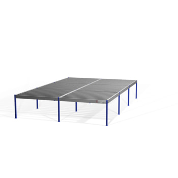 Lagerbühne - 2.300 x 10.000 x 15.000 mm (HxBxT) - 500 kg/qm - ohne Böden - resedagrün (RAL 6011) Lagerbühne - 2.300 x 10.000 x 15.000 mm (HxBxT) - 500 kg/qm - ohne Böden - resedagrün (RAL 6011)