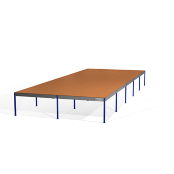 Lagerbühne - 2.300 x 10.000 x 25.000 mm (HxBxT) - 500 kg/qm - mit Böden - reinorange (RAL 2004) Lagerbühne - 2.300 x 10.000 x 25.000 mm (HxBxT) - 500 kg/qm - mit Böden - reinorange (RAL 2004)