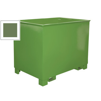 Container - 3-fach stapelbar - Volumen 800 l - Traglast 1.000 kg - 975 x 1.240 x 840 mm (HxBxT) - resedagrün RAL 6011 Resedagrün | 800 l