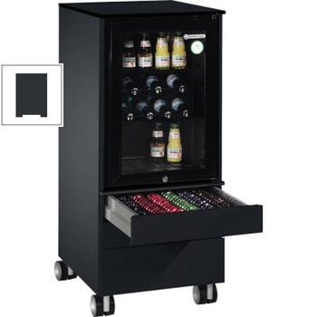 Abbildung zeigt Kühlschrank-Caddie in der Farbe Schwarzgrau (RAL 7021) - Inhalt nicht im Lieferumfang enthalten