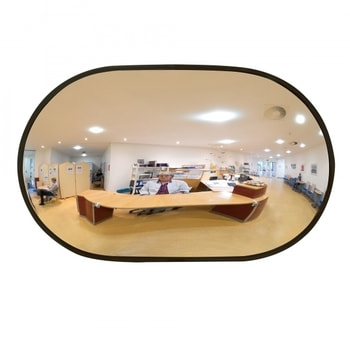 Indoor Raumspiegel, Industriespiegel, Kontrollspiegel, Spion, oval, Acrylglas Spiegelfläche, weites Blickfeld, 260 x 360 mm (HxB) 260 x 360 mm (HxB)