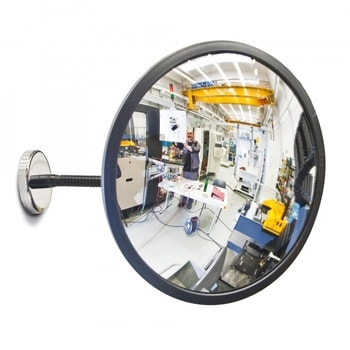 Runder Universalspiegel, Beobachtungsspiegel mit Schwanen-Magnethalterung, Acrylglas Spiegelfläche, Kunststoffgehäuse, 300 mm Durchmesser 300 mm Durchmesser